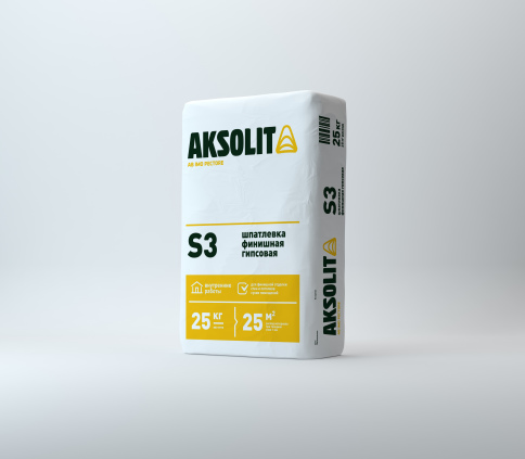 Модернизированная рецептура шпатлевки финишной гипсовой AKSOLIT S3